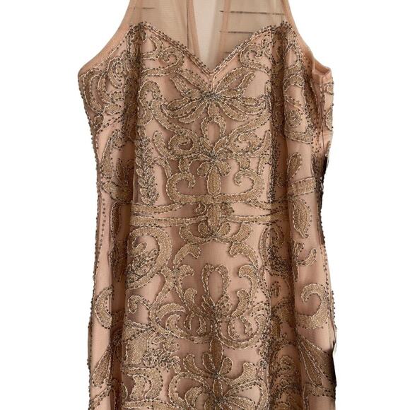 NWT Lulu's Poppin' Champagne Blush Pink Fringe Sleeveless Dress Women's Size Sm - Picture 4 of 7